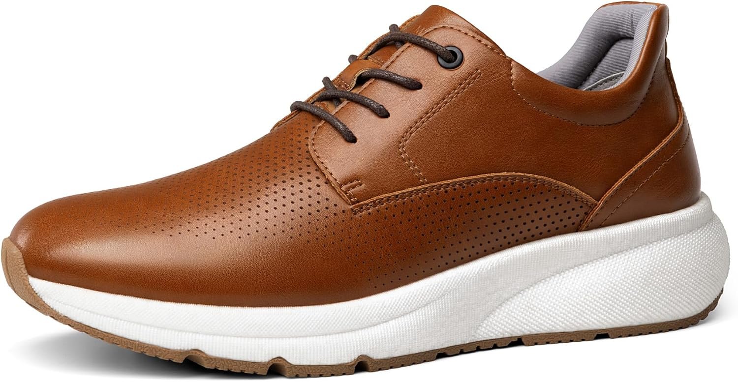 Men's Casual Dress Sneakers Shoes, All-Day Comfort Cushioning Walking Breathable Lightweight Oxfords