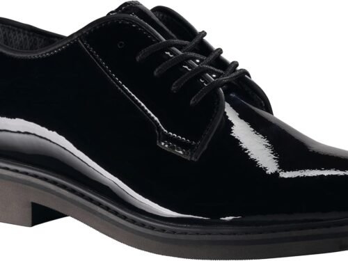 Men's Uniform Oxford Shoes, Patent Dress Shoes for Ceremonies, Formal Inspections