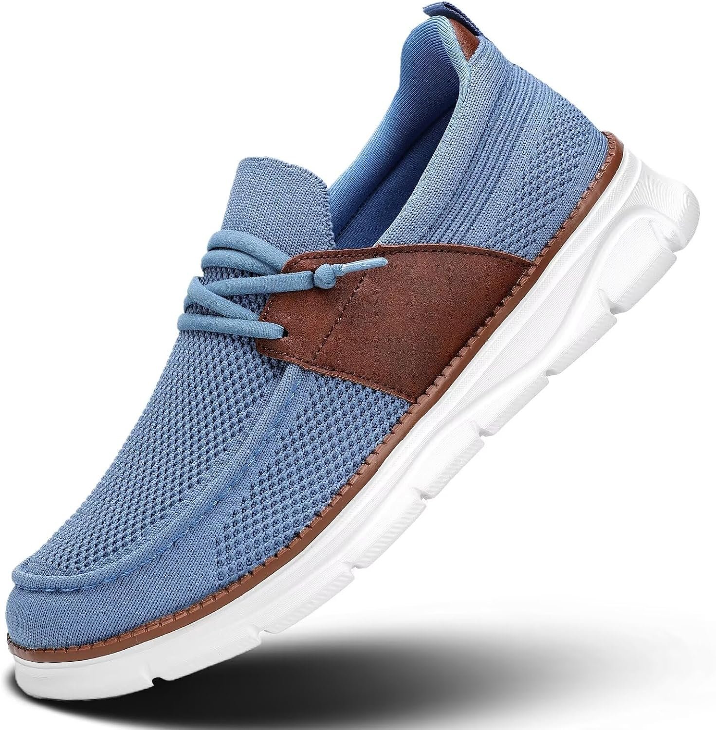 Mens Casual Slip in Boat Shoes Fashion Lightweight Slip On Loafers Walking Beach Sneakers Work Mesh Oxfords Soft Sole